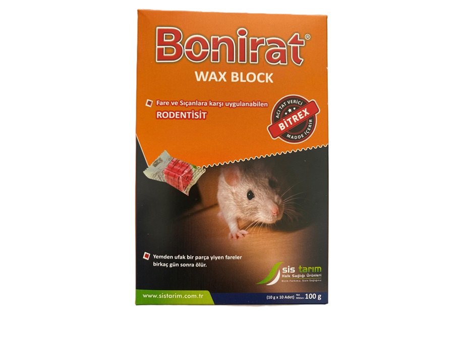 Bonirat Wax Blok 100 Gr fare ve sıçan yemi